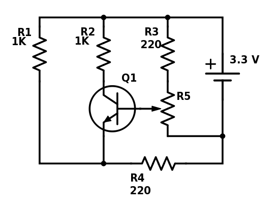 Transistor and potentiometer test circuit diagram